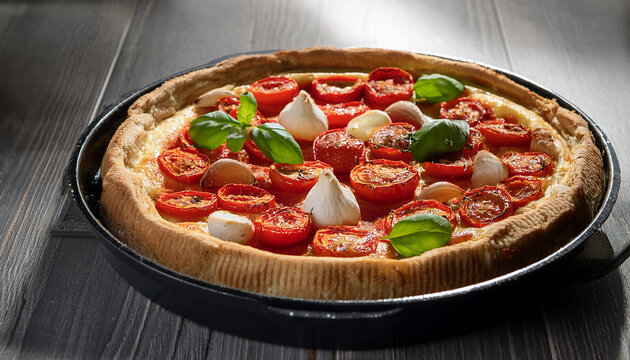 Vegetarian Fruste Margherita Freshly Baked In The Oven