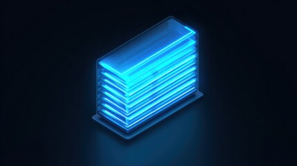 Futuristic, glowing shelf