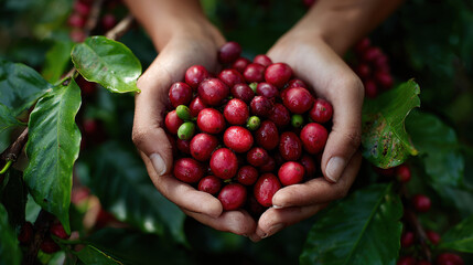 Harvesting coffee beans is vital part of coffee supply chain, showcasing dedication of women in agriculture and their role in sustainable practices