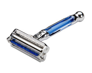 Modern safety razor with blue accents