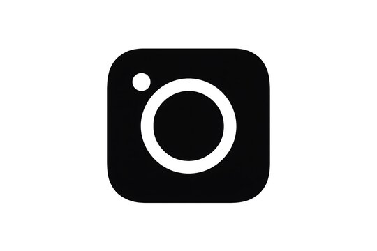 Black and white instagram logo icon isolated on white background symbol representing modern social media branding photography communication lifestyle application marketing concept