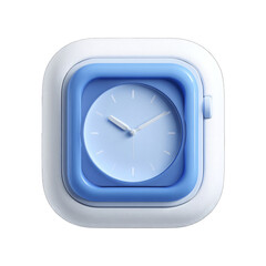 Square, light-blue clock icon