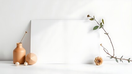 Elegant blank card with decorative elements, product showcase on clean background.
