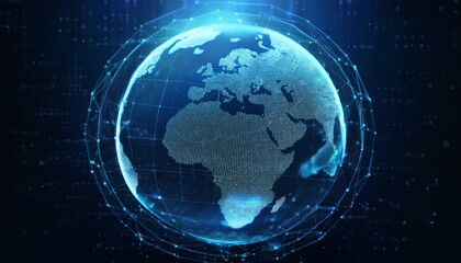 global connection concept world globe technology digital network innovation modern communication strategy future