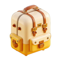 Cream and gold backpack, 3D model