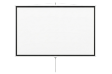 Blank movie projection screen isolated on a transparent background