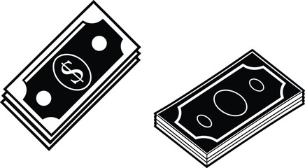 Paper dollar vector icon. 