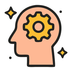  strategic thinking Icon, Filled Line style icon vector illustration, Suitable for website, mobile app, print, presentation, infographic and any other project.
