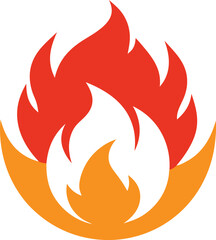  burning circle flame frame vector illustration white background