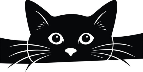 Funny peeking pet vector illustration
