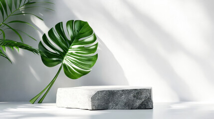 Minimal product placement. white podium display for product presentation