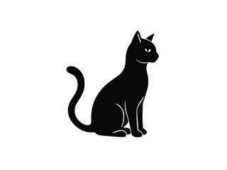 black cat silhouette icon design on white background