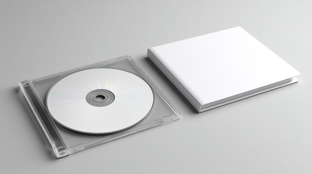 Blank CD Case and Insert on White Background
