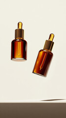 floating cosmetic serum dropper brown glass bottle
