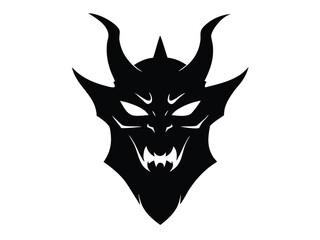 demon mask silhouette icon design on white background