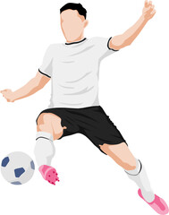 Vector Illustration of a Soccer Player in Motion
