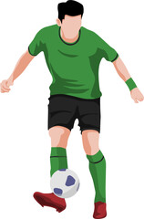 Vector Illustration of a Soccer Player in Motion