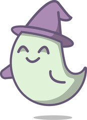 Vector illustration of Joyful Ghost