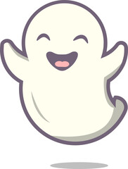 Vector illustration of Happy Ghost