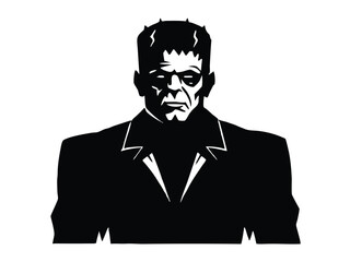 frankenstein monster silhouette icon design on white background