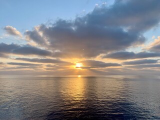 Dramatic Sky with Sun Rays over the Sea