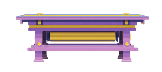 Purple, stylized table with golden accents