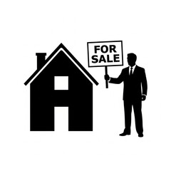 real estate agent, House for Sale vector, real estate icon, house for sale vector, real estate vector, Home for sale , For sale sign silhouette , Selling a home vector, house icon