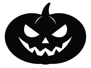 pumpkin face silhouette icon design on white background