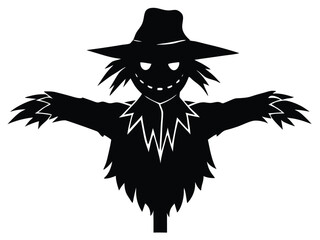 scarecrow head silhouette icon design on white background