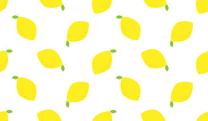 Seamless pattern with cute lemon.