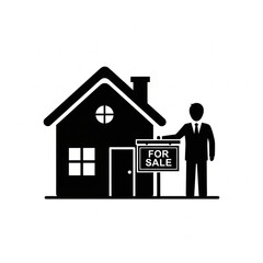 real estate agent, House for Sale vector, real estate icon, house for sale vector, real estate vector, Home for sale , For sale sign silhouette , Selling a home vector, house icon