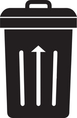 Garbage waste container silhouette vector, black and white silhouette vector illustration