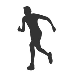 Silhouette of a runner athlete in vector.