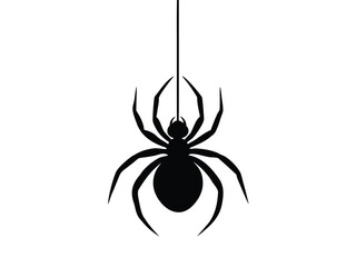 spider hanging silhouette icon design on white background