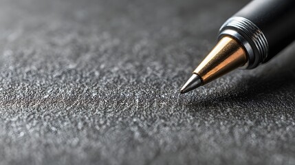 Minimal black pen isolated on chalkboard surface selective focus