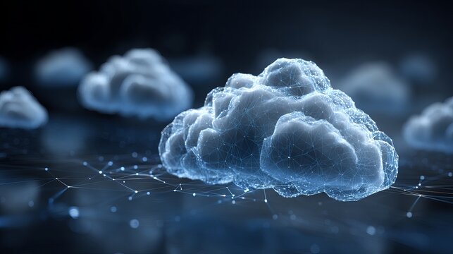 Cloud architecture platform design Internet infrastructure scheme with abstract technology background visualization for digital concepts