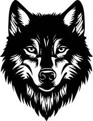 wolf head silhouette vector illustration