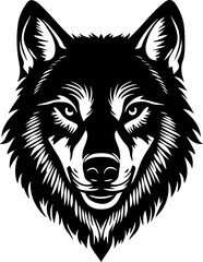 wolf head silhouette vector illustration