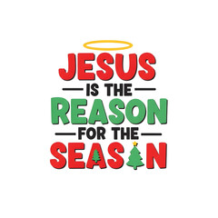 Naklejka premium Jesus is the reason for the season text isolated on transparent background