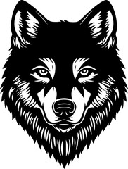 Fototapeta premium wolf head silhouette vector illustration