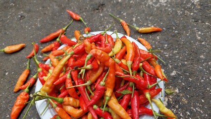 red hot chili peppers on wooden background