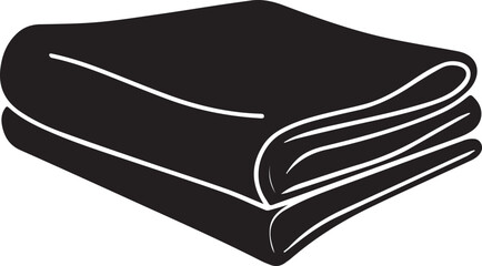 folded fabric stack textile cloth black and white silhouette vector illustration
