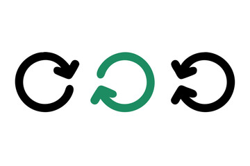 circle arrow icon set. circular arrow icon, refresh, reload, rotation. Repeat and reload icons set , Reuse Ecology Organic Product Pictogram. Circle Arrows. Isolated Vector Illustration.icon