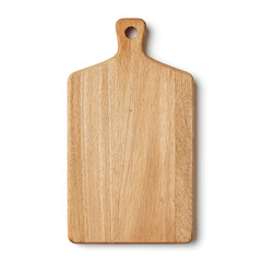 Wooden kitchen board cut out cleanly against white background