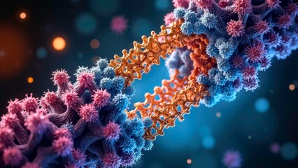 Cells and Orange Purple Structure