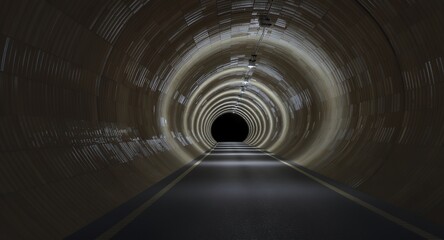 Tunnel Interior, Roadway, Circular Walls, Lighting, Perspective, Transportation, Architecture, Design, Underground, Dark, Long Exposure, Path, Journey, Abstract, Background, Texture, Pattern, Gra