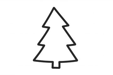 Obraz premium Christmas tree outline icon representing winter holiday season and festive celebration, transparent background