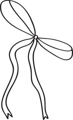Cute Coquette Ribbon Outline. Hand Drawn Bow Clipart. Minimalist coquette ribbon clipart perfect for coloring pages, fashion design, stationery, scrapbooking, digital stickers, invitations