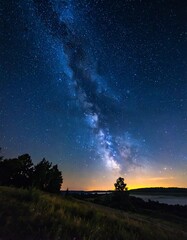 Milky Way over a landscape