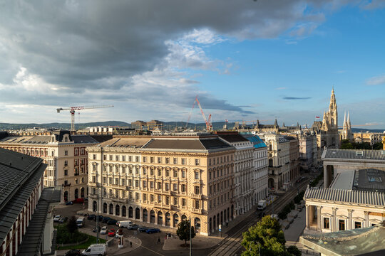 Vienna citycenter panorama in Autumn